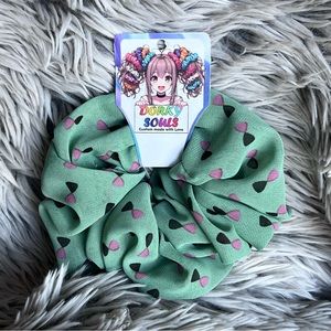 Handmade Green Chiffon XL Hair Scrunchie